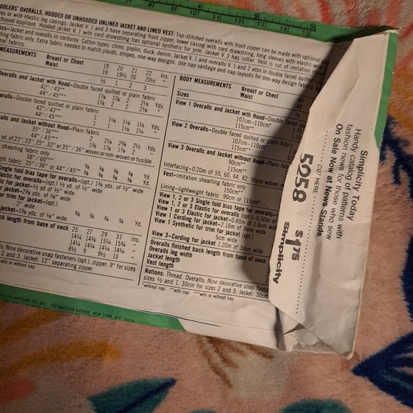 🙂3/15 Simplicity vintage pattern toddler size 1🌈🧁🌼🌸🐇🍭🐣🍬🎀🦄🌷🐰 - Picture 4 of 4